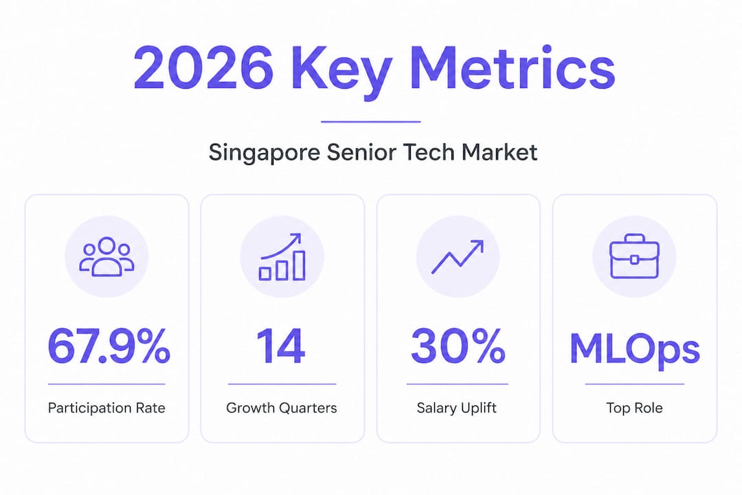 Infographic with Singapore senior tech job stats