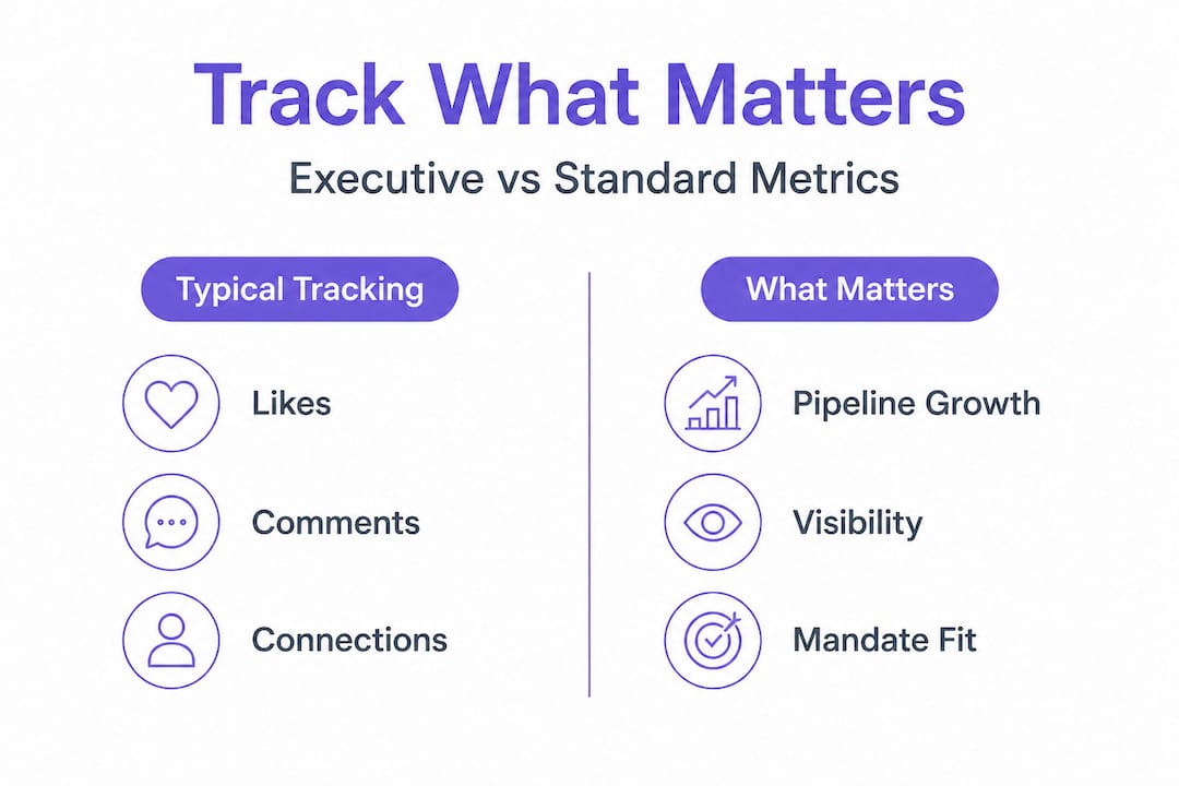 Infographic comparing executive LinkedIn metrics