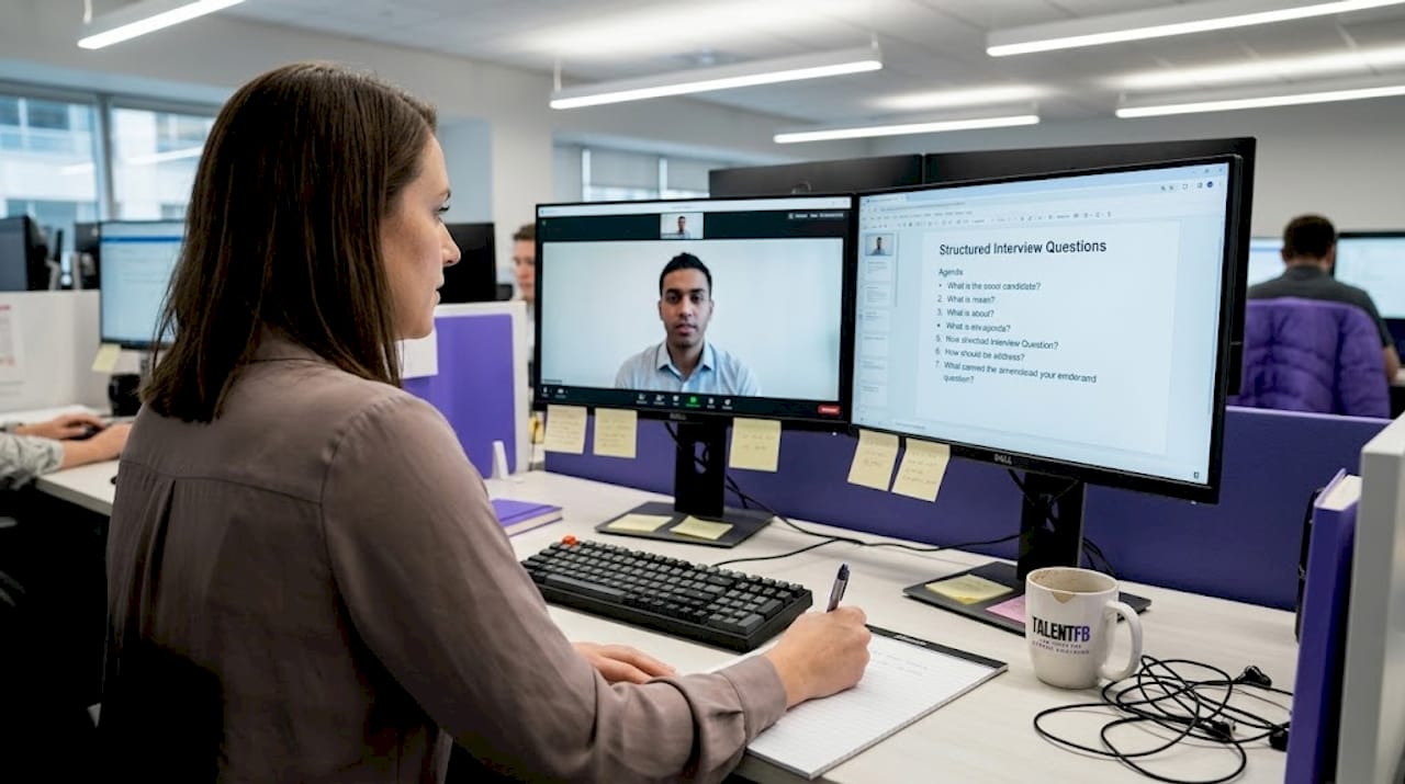 HR professional conducting structured tech interview