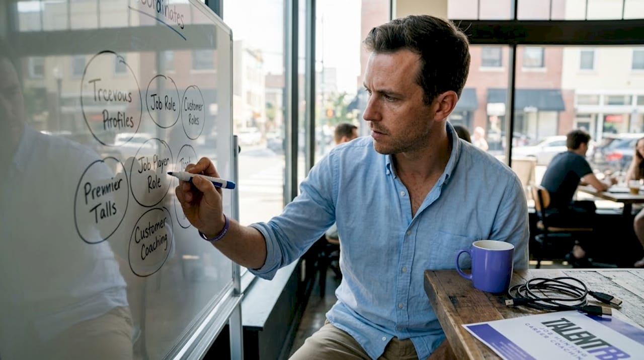 Coordinator mapping candidate pools on whiteboard