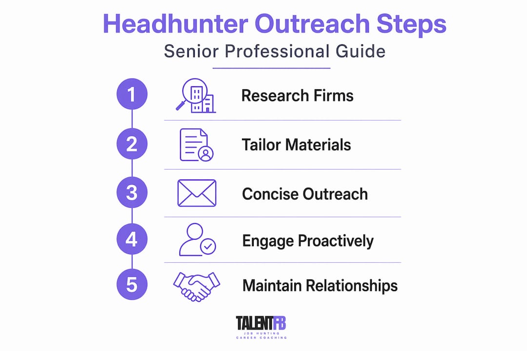 Infographic five steps approaching headhunters