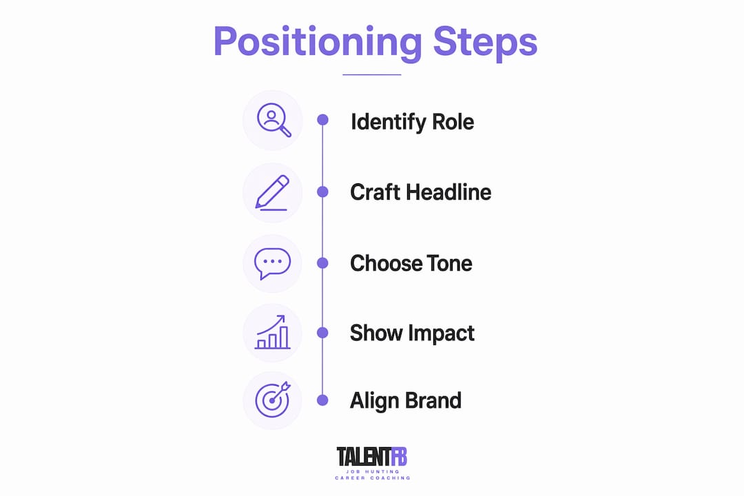 Infographic showing five key positioning steps