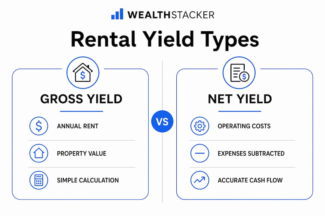 Infographic comparing gross and net rental yield