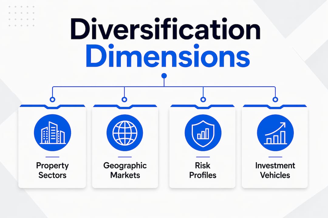 Infographic illustrating key property diversification dimensions