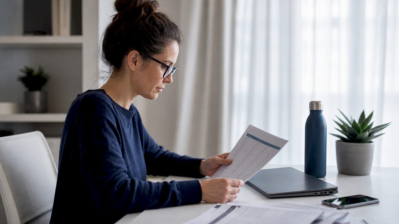 Investor’s organized desk for portfolio monitoring