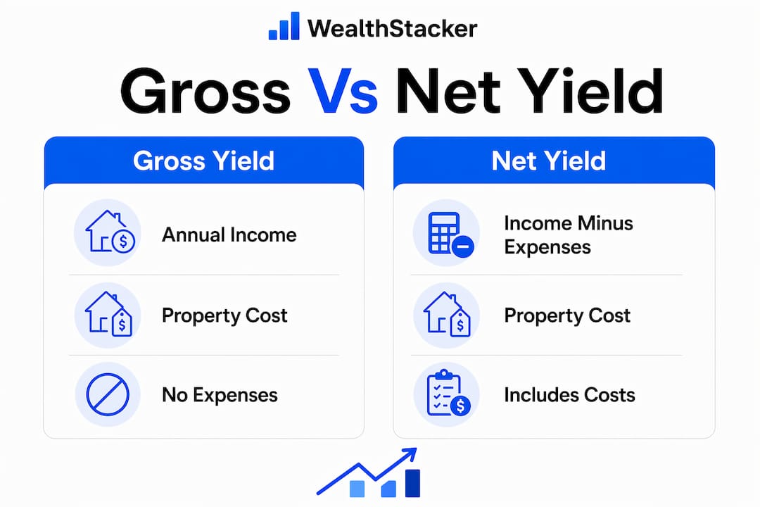 Infographic comparing gross and net rental yield