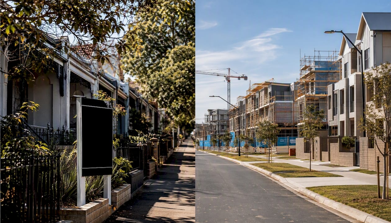 Contrast between inner city and outer growth suburb housing