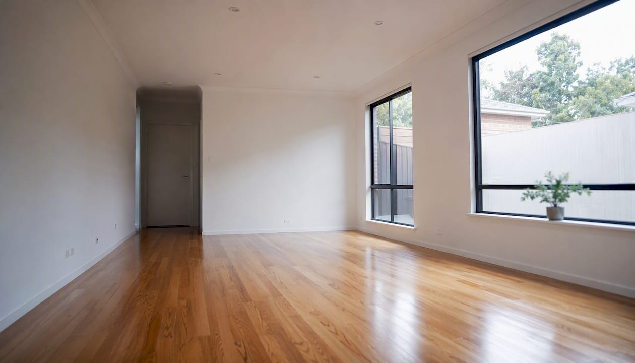 Empty rental living room showing vacancy