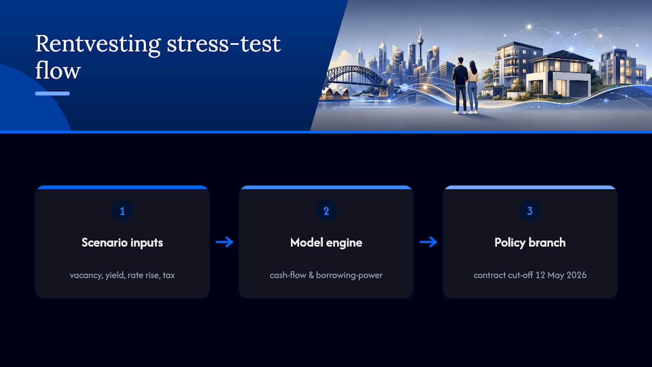 Rentvesting scenario inputs and assessment flow