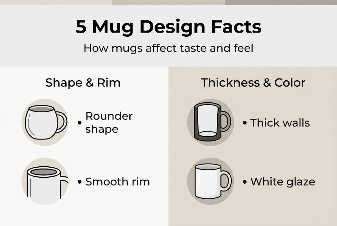 Infographic showing mug shape, rim, wall, color effects