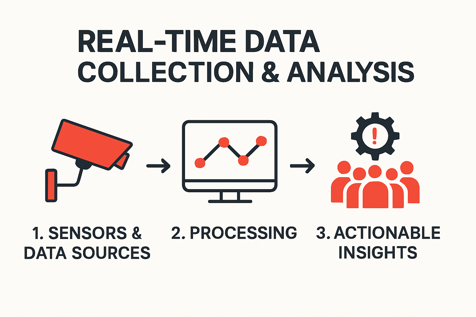 Infographic showing real-time data flow in crowd management technology