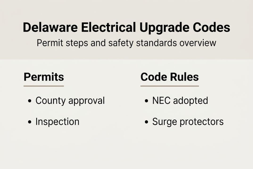 Infographic showing Delaware permit and code rules