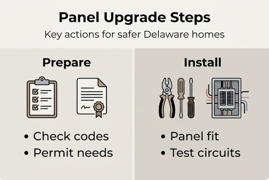Infographic shows electrical panel upgrade steps
