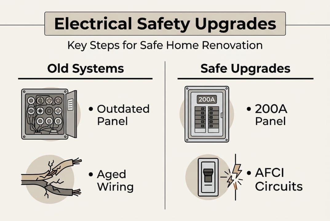 Infographic on electrical safety upgrades in renovation