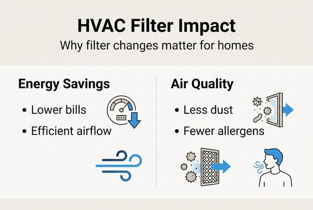 Infographic summarizing HVAC filter benefits