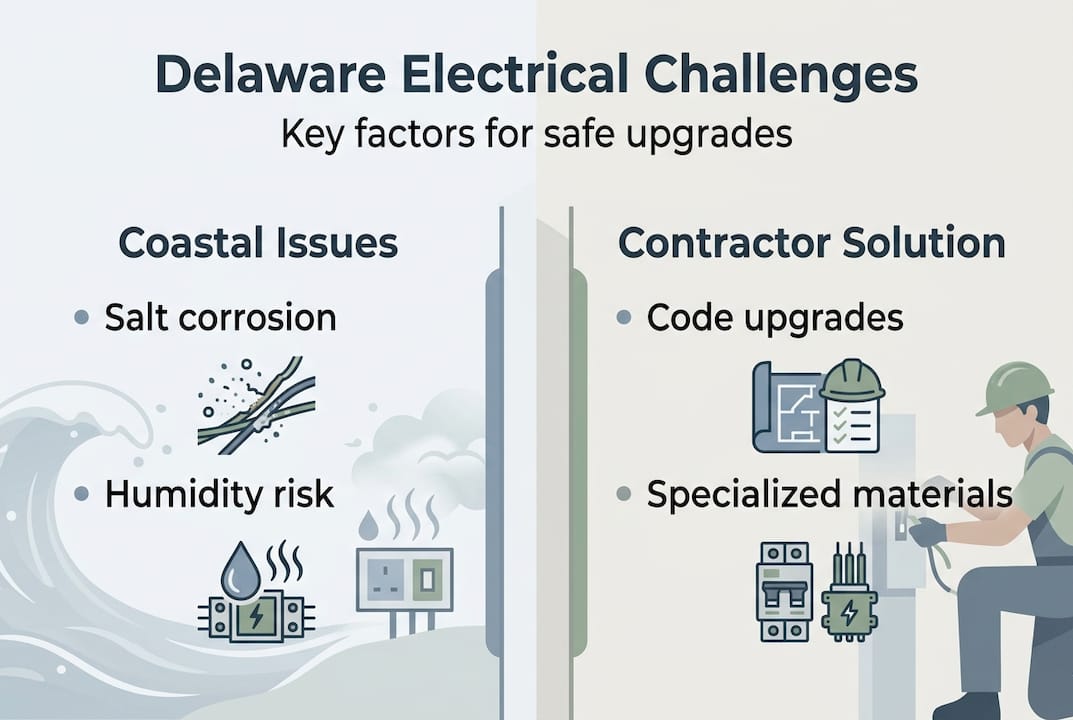 Infographic highlighting Delaware electrical issues