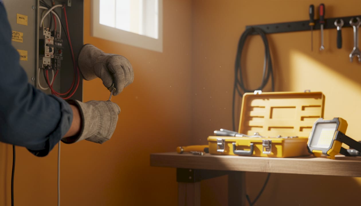 Home wiring problems: Spot signs and fix them safely 1 Electrician adjusting wire in open breaker panel