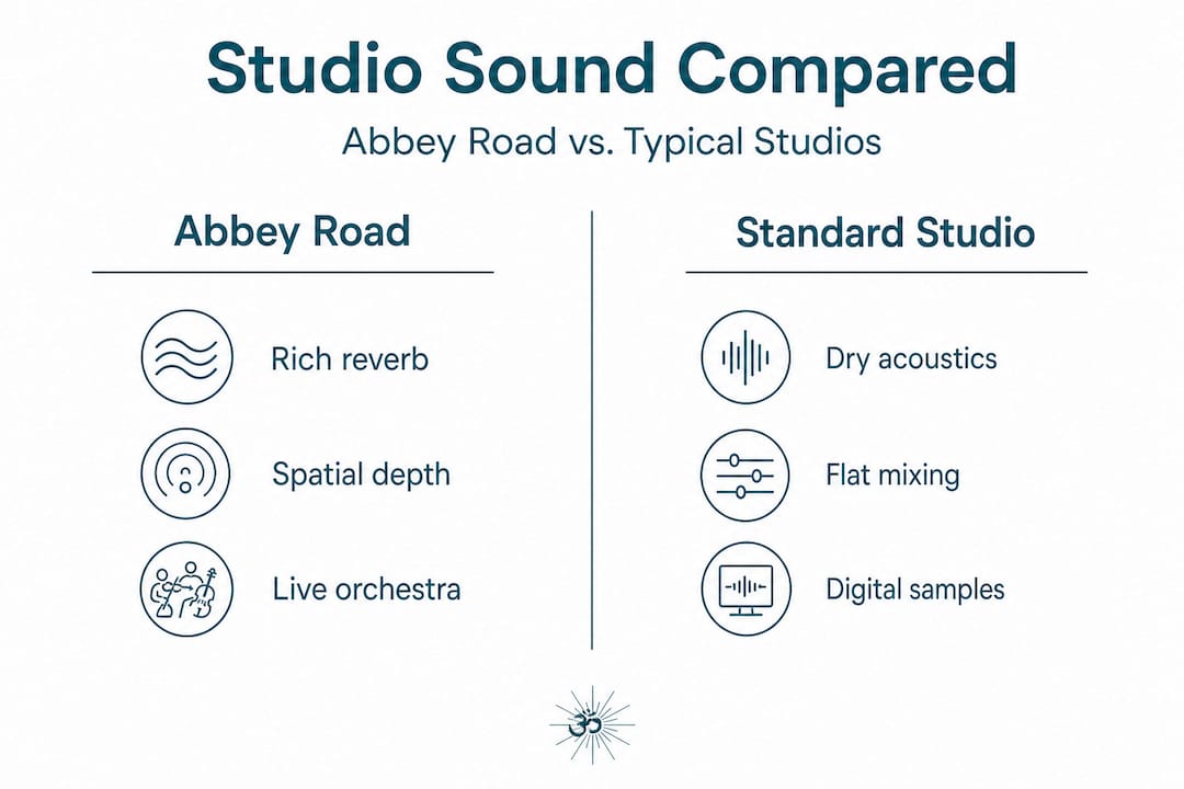 How Abbey Road Studios transforms your meditation music 2 Infographic compares Abbey Road and standard studios