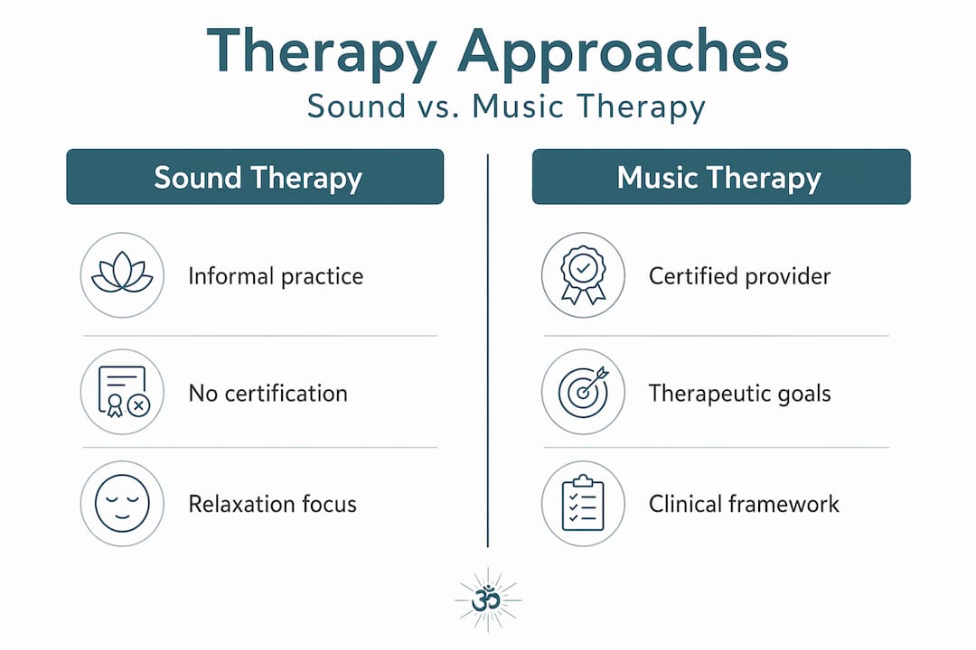 Sound therapy for mental health: a holistic guide 2 Infographic comparing sound and music therapy