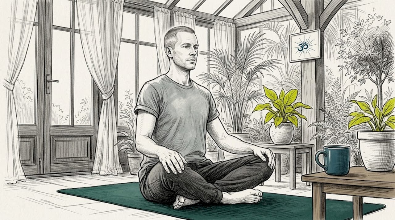 How to enhance spiritual meditation: a practical guide 1 Man practicing breathwork meditation at home