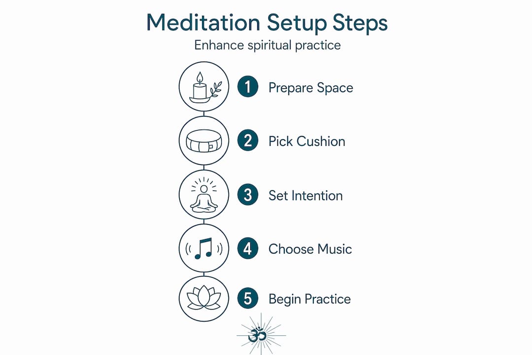 How to enhance spiritual meditation: a practical guide 2 Infographic outlining meditation setup process