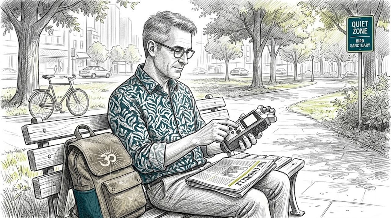 What is scientific soundscape: a complete guide 1 Man recording soundscape in urban park