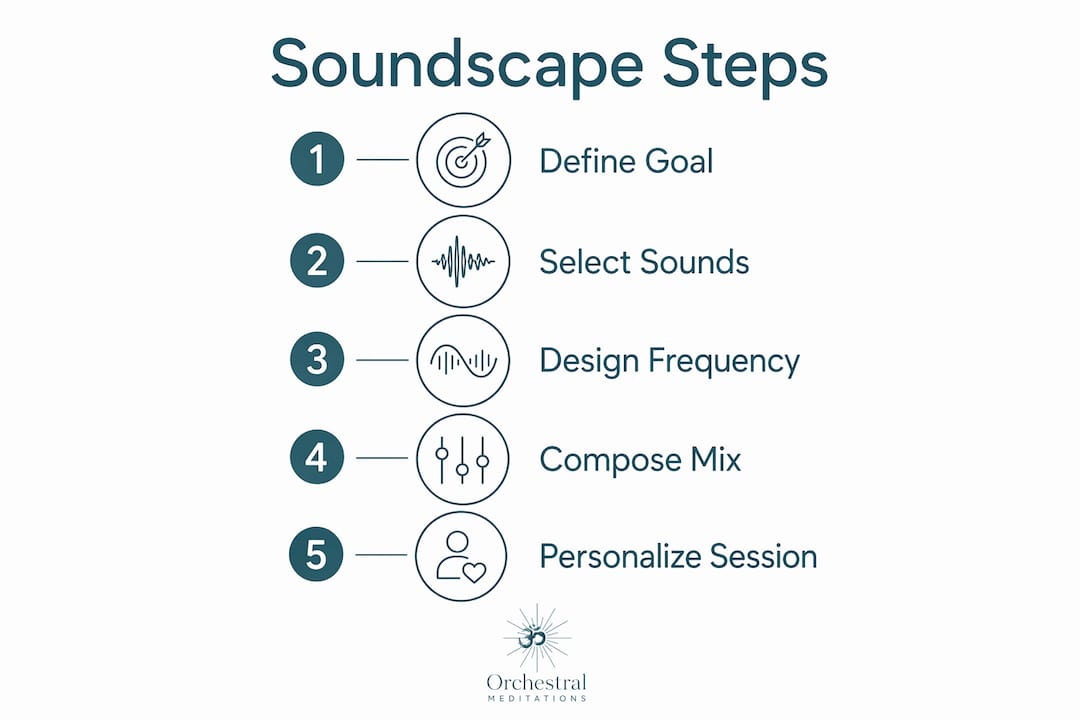 What is a personal wellness soundscape? 2 Infographic showing 5 steps of creating wellness soundscape