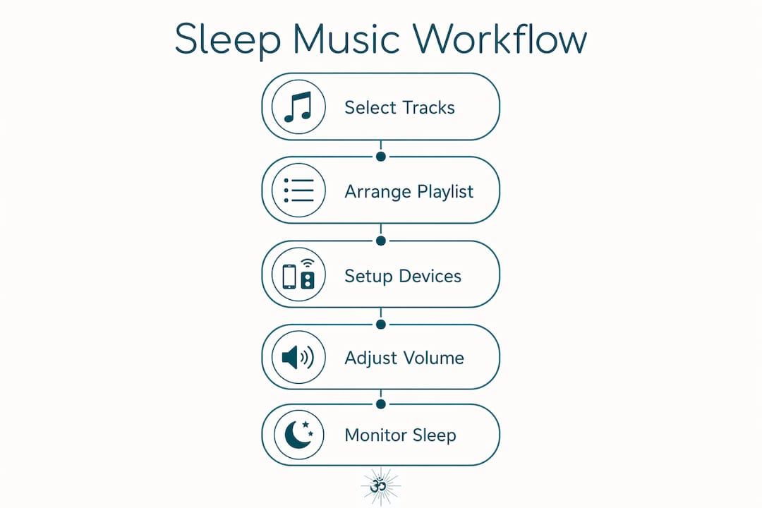 Orchestral music for sleep workflow: your 2026 guide 2 Infographic with steps for orchestral sleep music workflow
