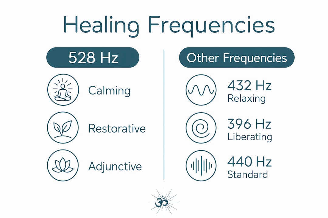Frequency 528: the healing tone explained for wellness seekers 2 Infographic comparing 528 Hz with other healing frequencies