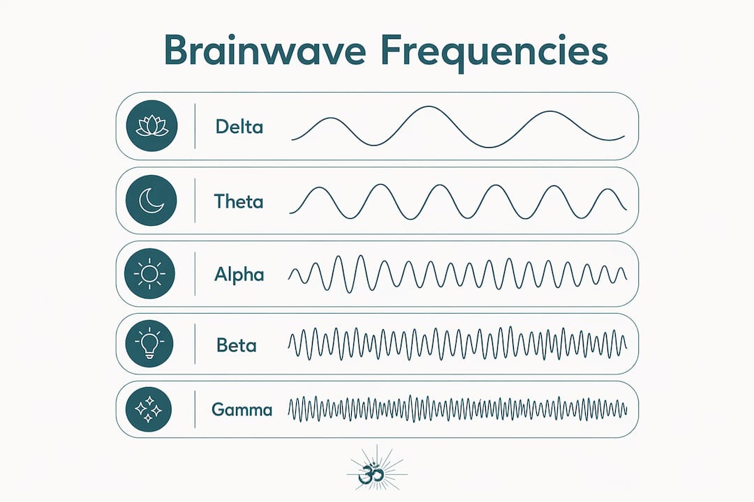 Binaural beats online: your complete 2026 guide 2 Infographic of brainwave frequency bands and effects