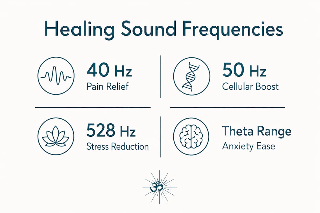 Frequency healing sounds: what the science actually says 2 Infographic showing key frequency healing sound effects