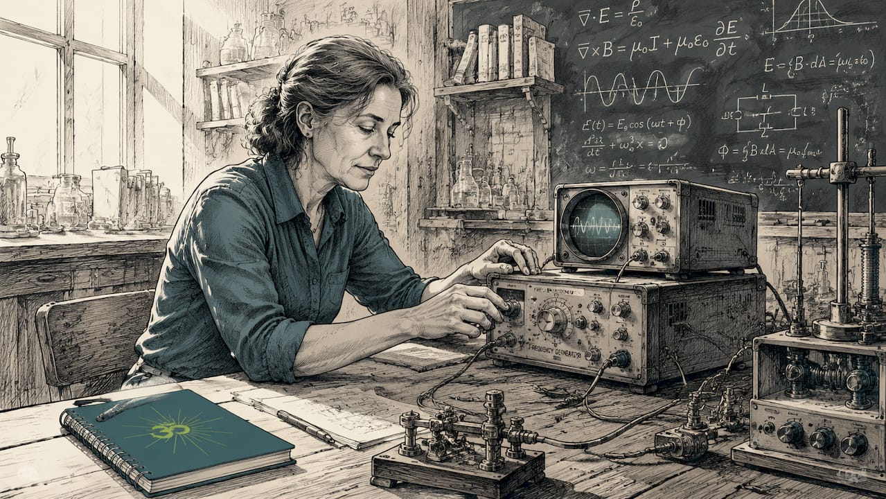 Energy frequencies: your guide to sound and healing 1 Hands adjusting frequency generator in physics lab