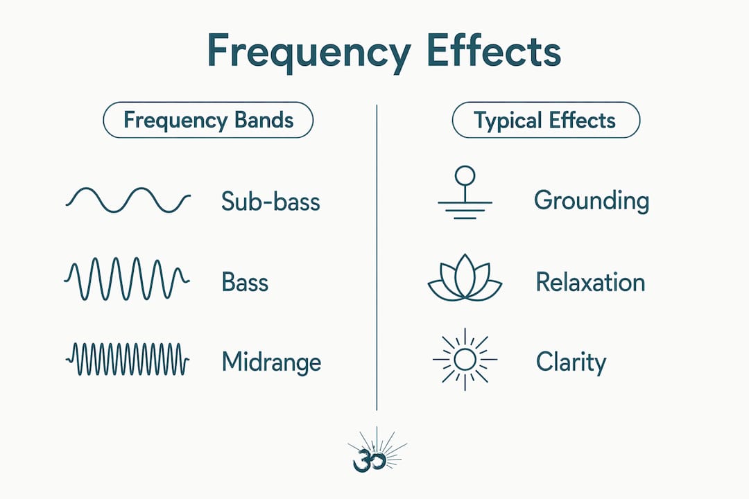Energy frequencies: your guide to sound and healing 2 Infographic comparing frequency bands and effects