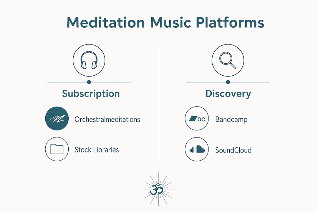 The best IndieMusicBox alternatives for meditation music 1 Infographic comparing meditation music platform categories