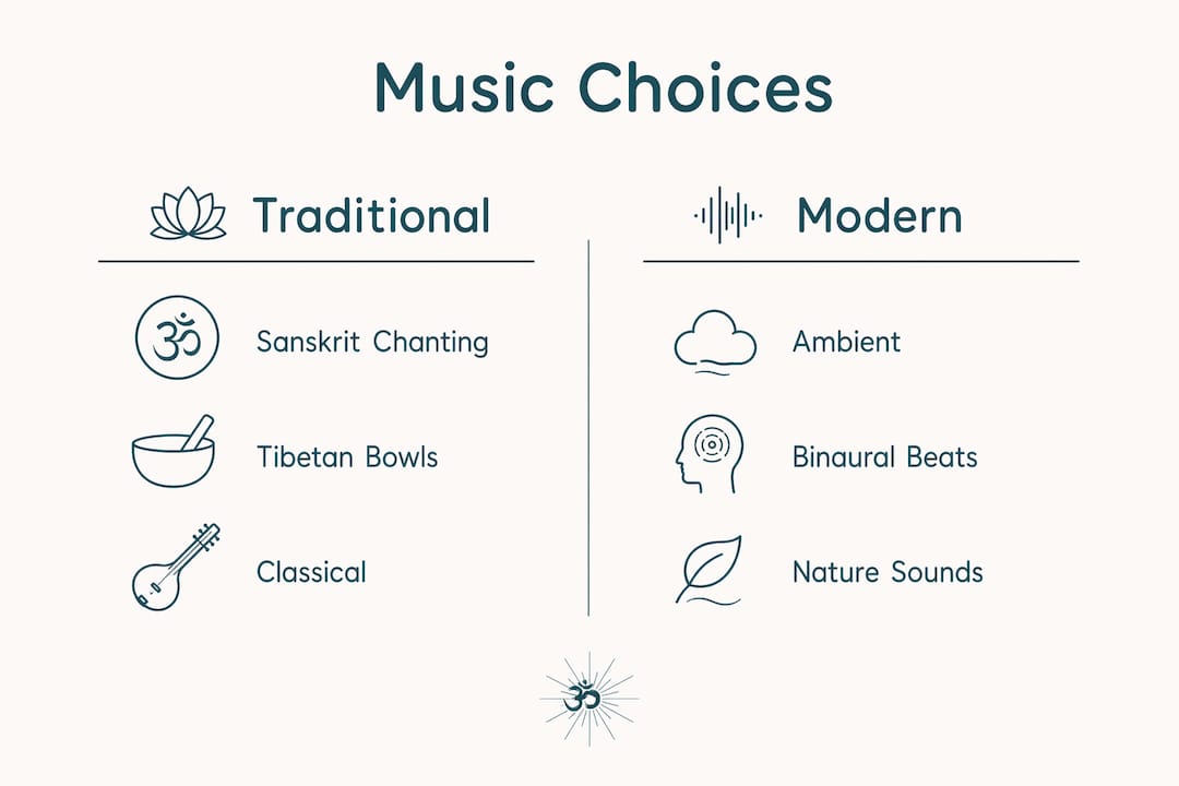 Music selection for restorative yoga: your 2026 guide 3 Infographic presenting music choices for restorative yoga