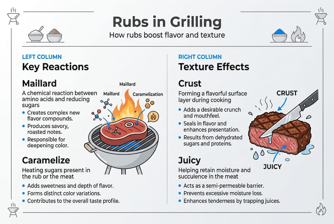 Master grilling rubs for bold, unforgettable flavor Infographic showing grilling rubs flavor science