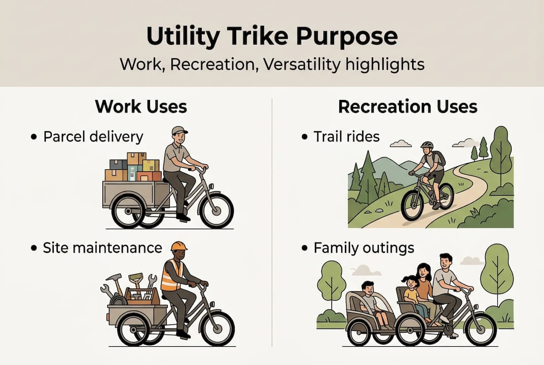 Infographic showing trike work and recreation uses