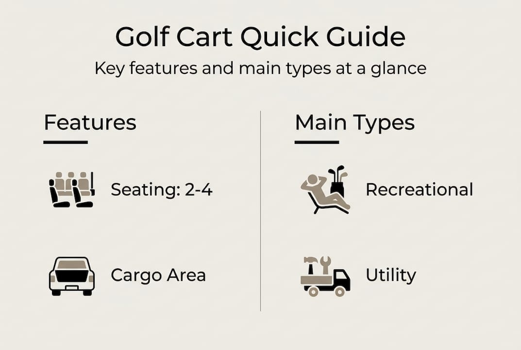 Infographic comparing golf cart features and types