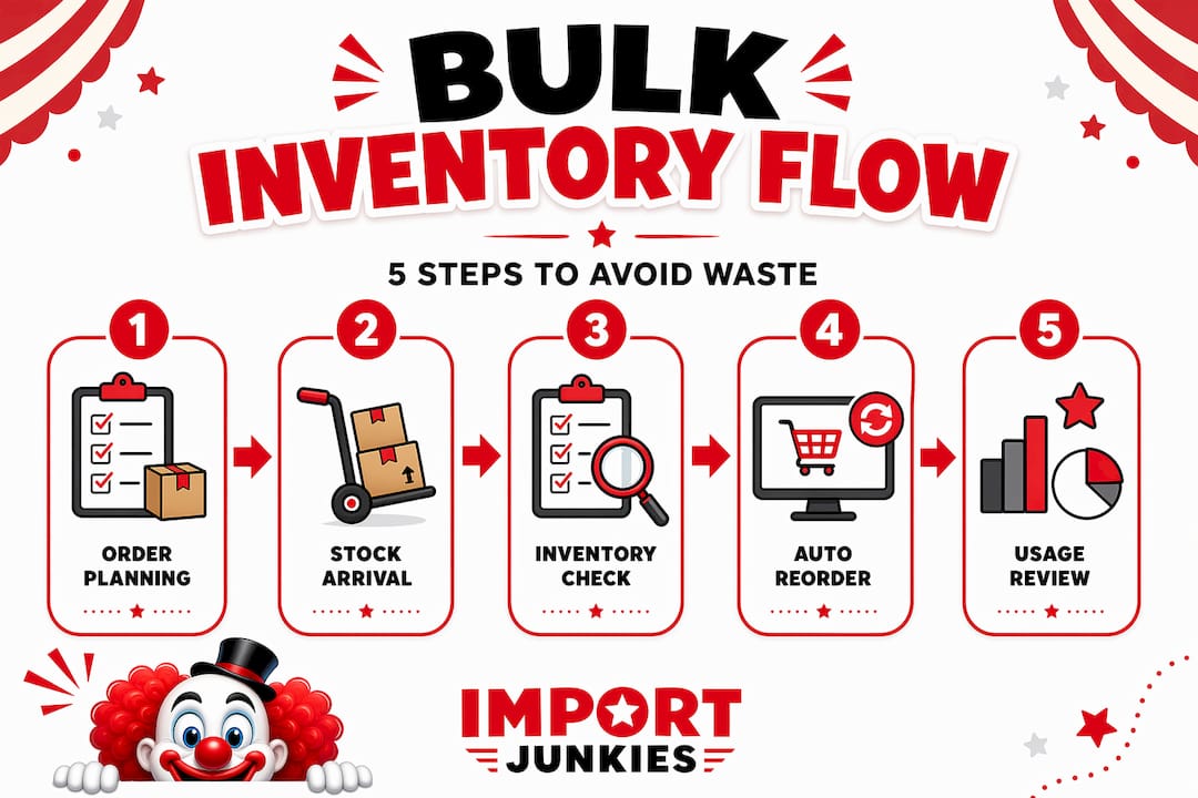 Infographic five-step bulk inventory process