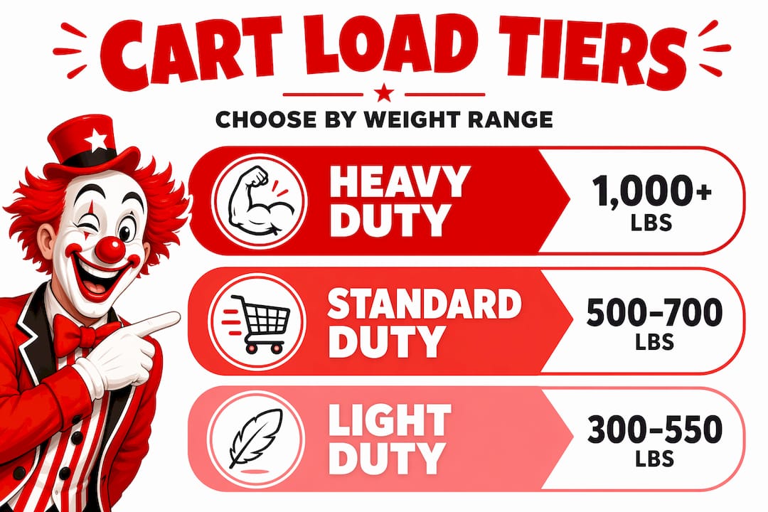 Infographic showing cart load capacity tiers