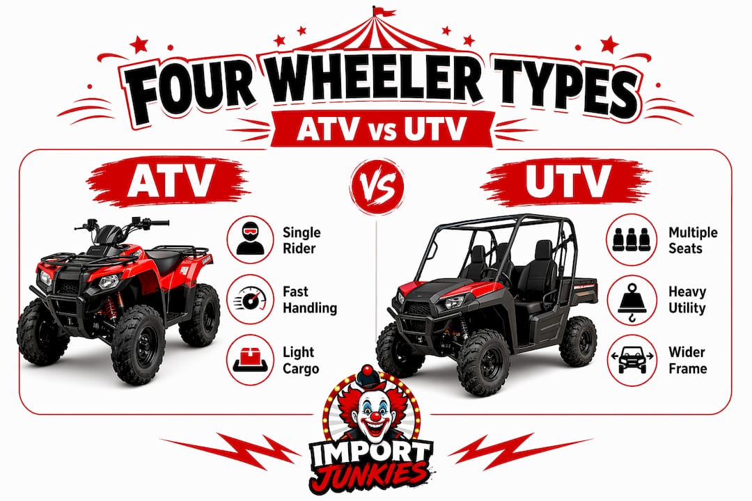 Infographic comparing ATV and UTV features
