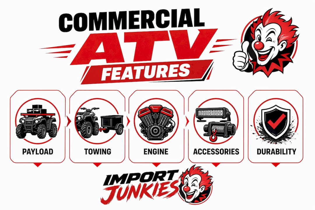 Infographic illustrating key ranked features of commercial ATVs
