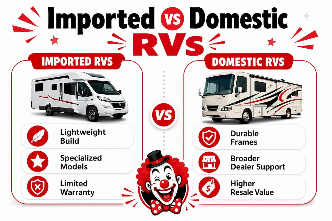 Infographic comparing imported vs domestic recreational vehicles