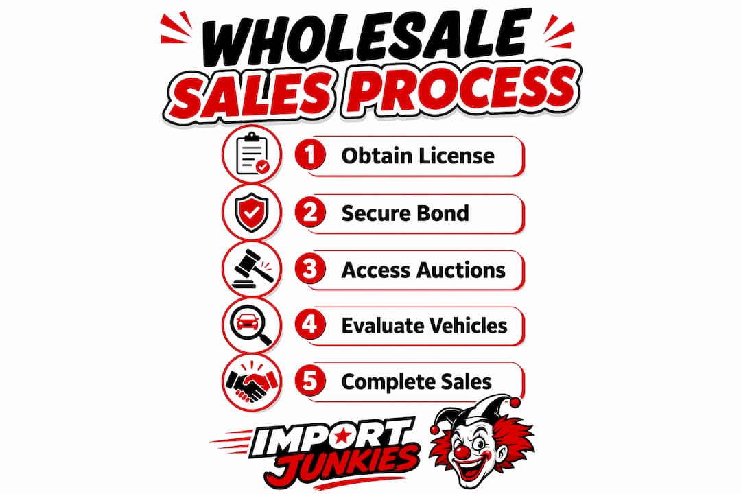 Step-by-step infographic of wholesale sales process