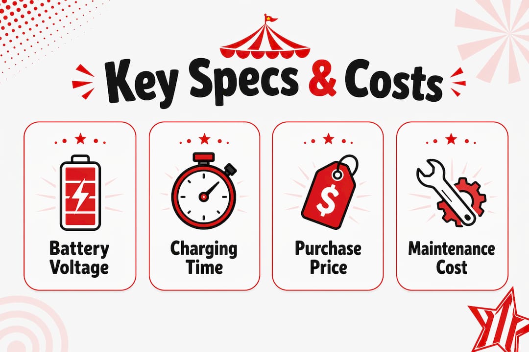 Infographic showing key specs and costs comparison