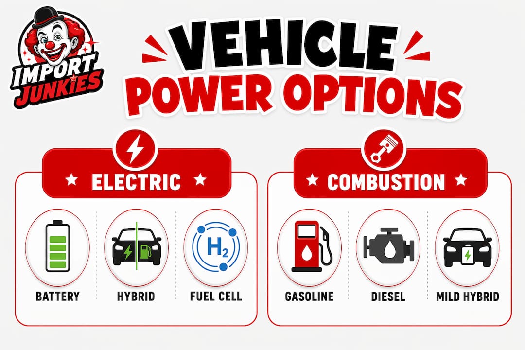 Infographic comparing electric and combustion vehicle power options