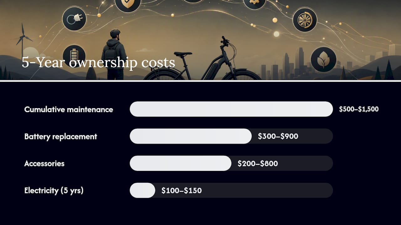 Diagram of 5-year ebike ownership costs