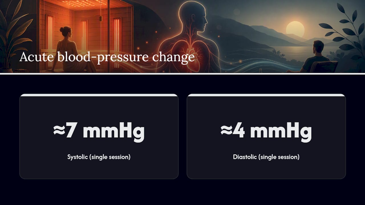 Blood pressure reductions after infrared sauna