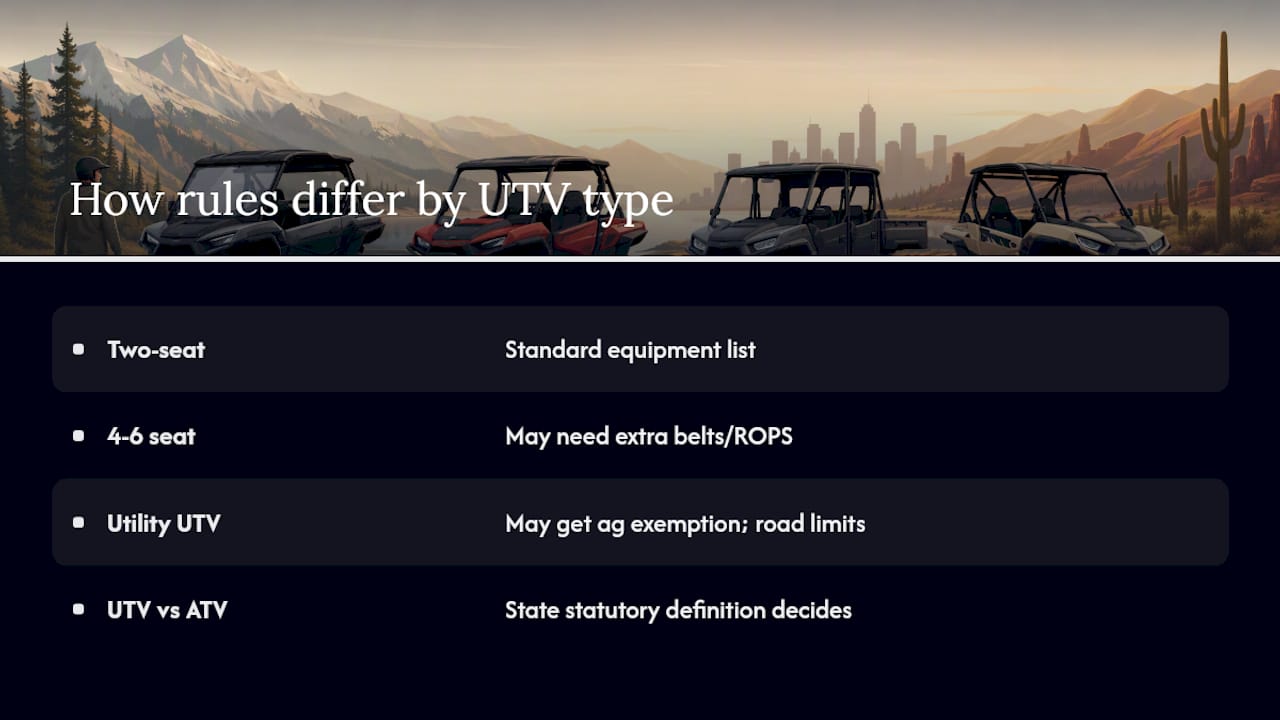 Do Side-by-Sides Face Different Rules Than Other UTVs? — overview diagram