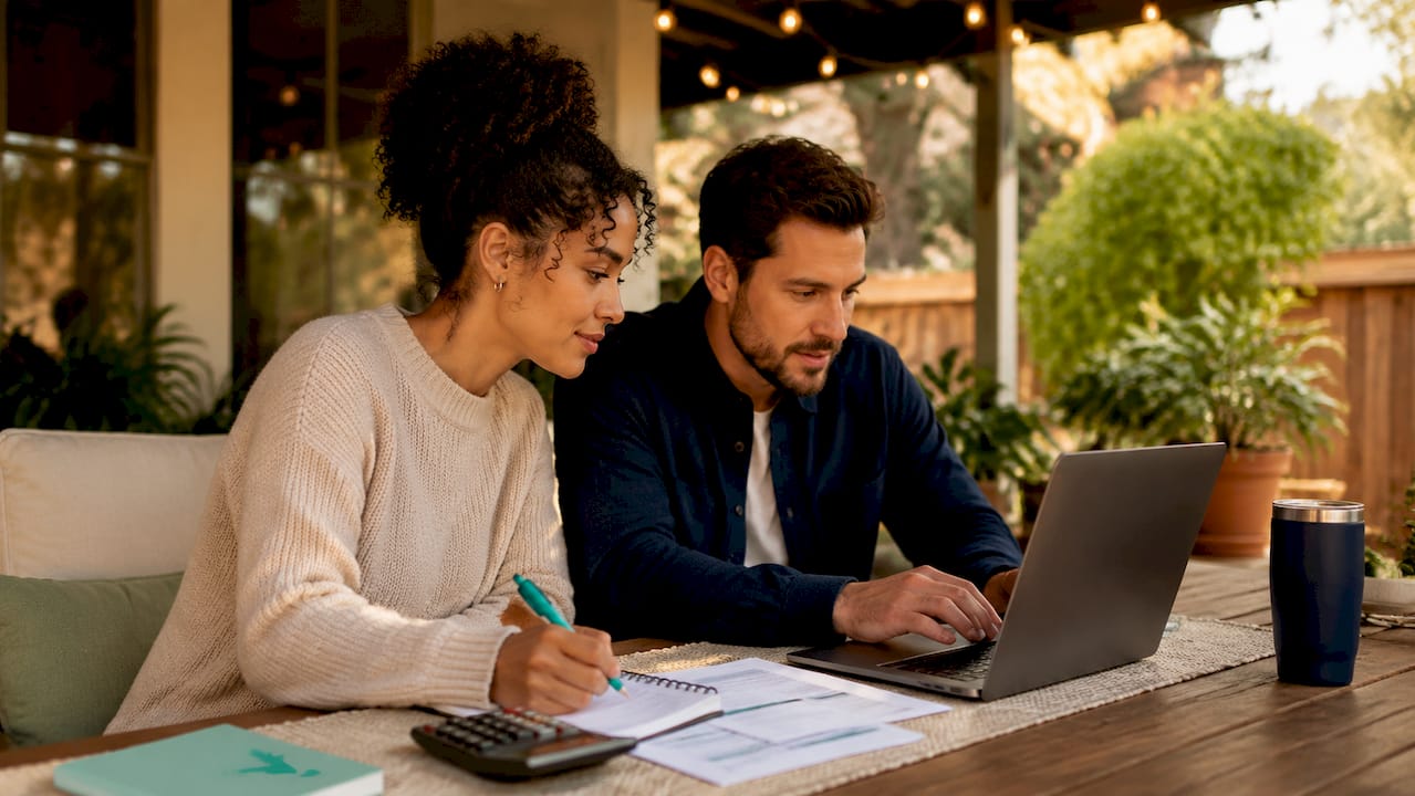 Why Group Financial Planning Matters For Ages 20–40 2 Couple coordinating shared finances at kitchen table